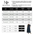 Mengpipi Women's Plus Size Casual Short Sleeve Crewneck Dress Flowy Tiered Loose Maxi Dress with Pockets Black 1X-5X - image 4 of 4