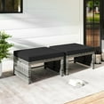 thumbnail image 3 of PetFurnishn Patio Ottomans Set of 2, PE Rattan Footstools with Removable Cushions & Metal Frame, Side Tables, Additional Seating, Outdoor Stools for Balcony, Backyard & Poolside (Black), 3 of 10