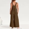 thumbnail image 4 of VBARHMQRT Sexy Romper for Women Date Night Womens Overalls Casual Loose Sleeveless Adjustable Straps Wide Leg Jumpsuit with 2 Pockets Jumpsuit for Women 2024 Casual Summer Rompers for Women Casual, 4 of 6