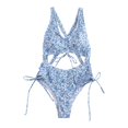 thumbnail image 1 of Aayomet Swimsuit Tummy Control Bathing Suit Sexy Ruffle V Neck Swimwear,A L, 1 of 4