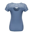 thumbnail image 2 of FashionOutfit Women's Plus Size Back Lace V-Neck Tee Shirt, 2 of 3