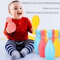 thumbnail image 4 of Juego de bolos para niños, juguete de plástico para jardín de infantes, ocio, deportes, entretenimiento, juego de bolos de 15 cm, 4 of 4