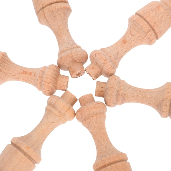 ETHZZLE 6Pcs Khaki Solid Wood Decorative Balusters for Cabinet and Home