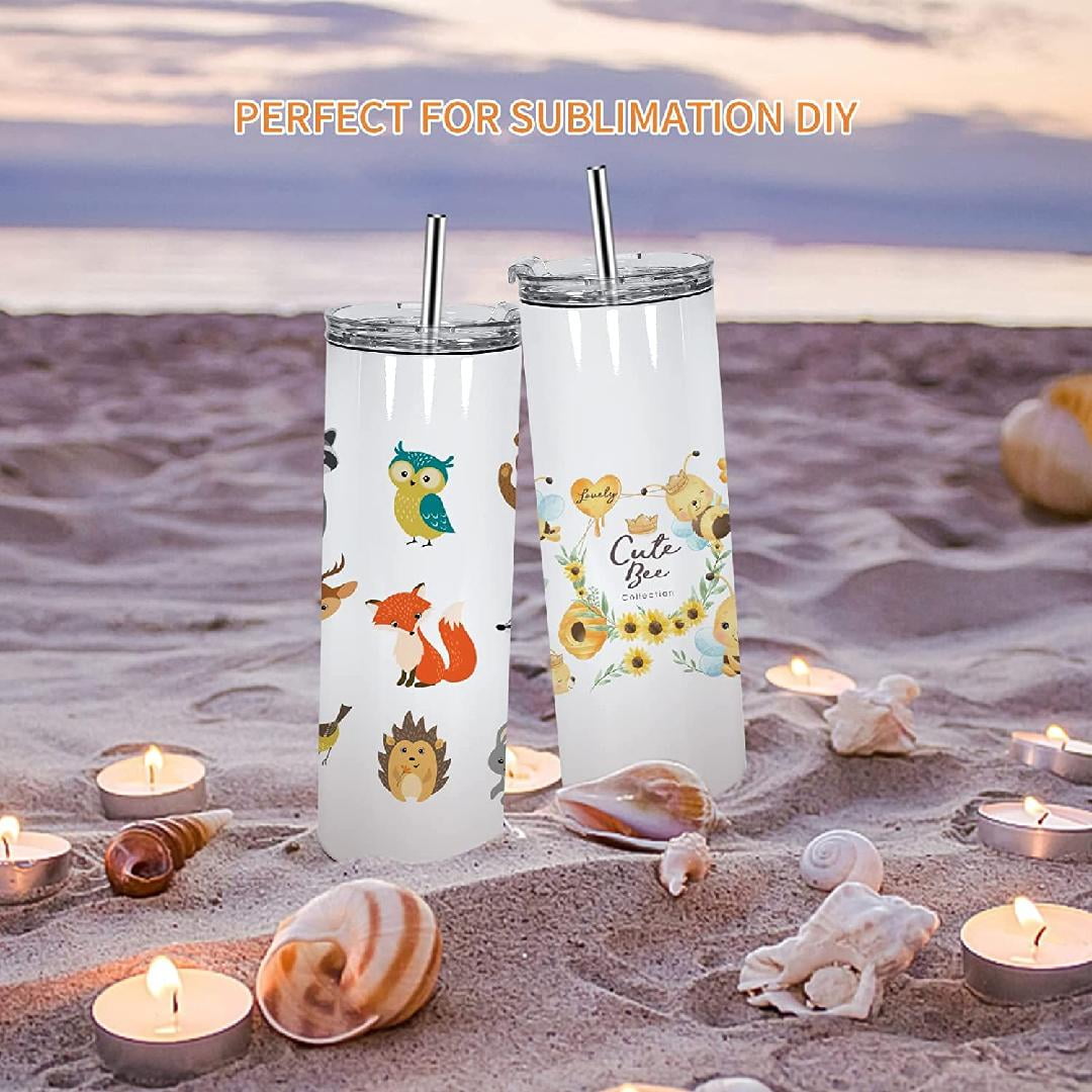 20oz Straight Skinny Sublimation, no taper Leakproof Tumbler w