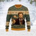 thumbnail image 4 of Ropa de otoño e invierno Suéter feo navideño con meme de Leo DiCaprio que ríe Regalo de Papá Noel Jersey para hombre 2023 Sudadera 3D, 4 of 4