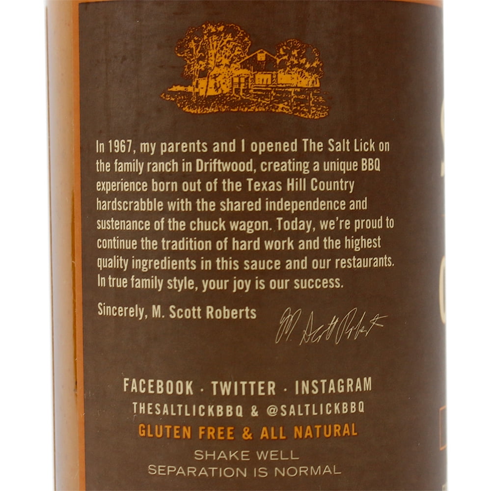 (2 pack) Salt Lick Bar B Que Products Salt Lick Bar-B-Que Sauce, 12 oz SINGLE