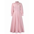 thumbnail image 3 of Women'S Plus Size Long Sleeve Maxi Shirt Dress Elegant Button Down Loose Swing Party Dress Light Pink S, 3 of 10