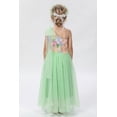 thumbnail image 5 of 2Bunnies Girls' 5yr-12yr One Shoulder Adjustable Strap Embroidered Flower Girl Dress, 5 of 5
