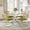 Square Table + Green Chairs, variant on 36" Round Dining Table Set for 4, Silver Stainless Steel Cross Legs, 4 Rattan Velvet Upholstered Chairs, Modern Kitchen for Breakfast Nook