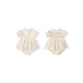 thumbnail image 2 of Miaouyo Baby Girls Rompers Dress Ruffles Collar Short Sleeve Lace Skirt Hem Infant Bodysuits Jumpsuits, 2 of 9