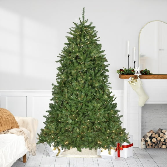 Northlight 7.5' Pre-Lit Rockwood Pine Artificial Christmas Tree, Clear LED Lights