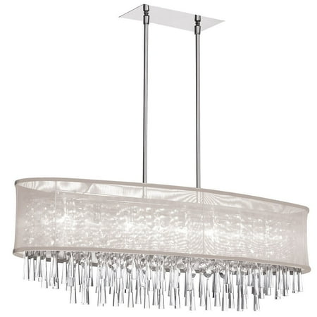 Renaissance 6 Light Oval Chandelier - Dainolite 8 Light Crystal Oval Chandelier - Polished Chrome