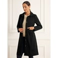 thumbnail image 4 of DARING DIVA Women's Peter Pan Collar Single Breasted Long Pea Coat Black XS, 4 of 6