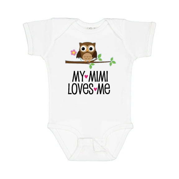 Inktastic My Mimi Loves Me Girls Owl Girls Baby Bodysuit