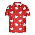 thumbnail image 4 of Bzhegqhd Men's Valentine's Day Printed Casual Short Sleeved Lapel Button, 4 of 5