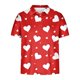 thumbnail image 4 of Camisa Casual Impresa Del Día de San Valentín de los Hombres, Manga Corta Top Del Botón de la Solapa para el Aire Libre Y el Ocio, Suéter de Tela de Malla Ligera, 4 of 9
