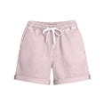 thumbnail image 6 of Yievot High Waist Shorts for Women 5 Inch Drawstring Elastic Waist Rolled Hem Summer Casual Shorts with Pockets, 6 of 8