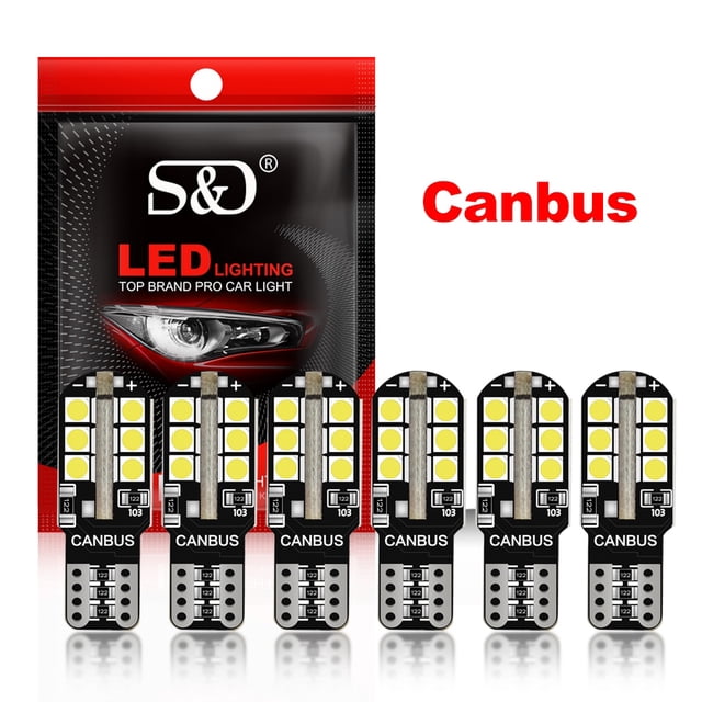 6 uds W5W LED T10 Led Canbus 168 194 bombilla LED 24SMD luz indicadora lateral de coche lámpara de matrícula blanco azul amarillo rojo rosa 12V 6000K Tan Jianjun unisex