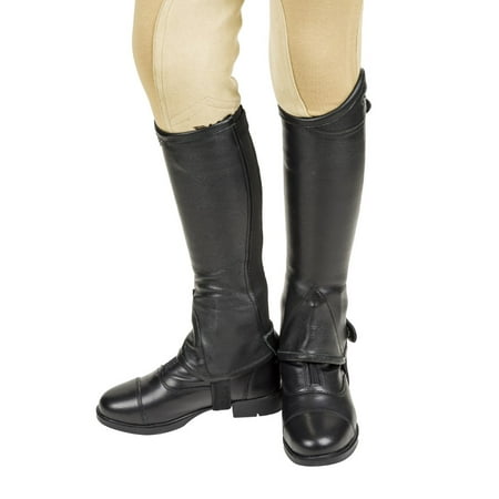 

Lettia Children s London Leather Half Chaps- Black- 10