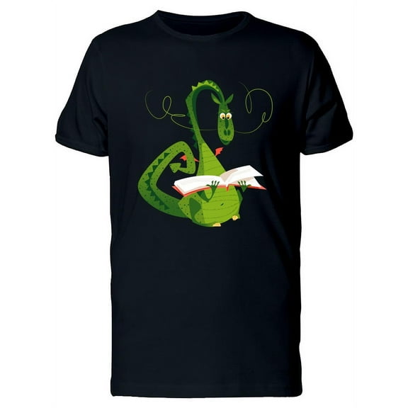 Dragon Reading A Book T-Shirt Men -Image by Shutterstock, Male Medium