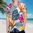 thumbnail image 5 of High Quality Hawaiian Shirts for Men Short Sleeve Aloha Beach Shirt Floral Summer Casual Button Down Shirts Blouses 59H74D, 5 of 7
