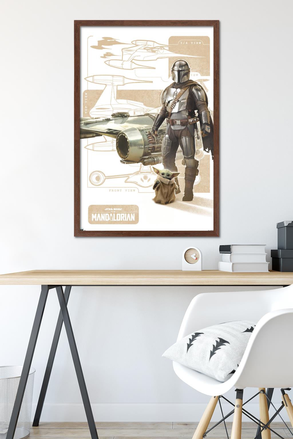 Star Wars: The Mandalorian Season 3 - N1 Starfighter Wall Poster, 22.375" x 34" Framed