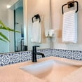 thumbnail image 3 of Mi Alma Blue White Floral Peel & Stick Tiles - Vinyl Backsplash 8x8, 3 of 10