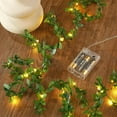 thumbnail image 2 of 10ft 30LED Tiny Leaf Vine String Lights Battery Operated 2 Lighting Modes Wreath Hanging Lights for Room Bedroom Wedding Christmas Wall Decor (Warm White Light), 2 of 7