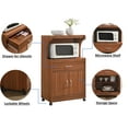 Hodedah Microwave Kitchen Cart, Cherry