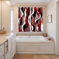 thumbnail image 3 of Red Stripe Kitchen Curtains 63 Inch Length, Grey White Ombre Geometric Modern Abstract Grommet Top Bedroom Living Room Curtains, Light Filtering Cafe Curtain Drapes 2 Panels Set 84''x63'', 3 of 9