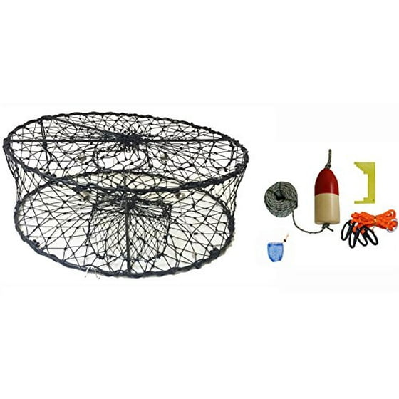 Kufa Ct50 Sports Foldable Crab Trap With Red White Floats Harness Bait Bag Caliper Lead Core Singking Line Combo Caq1
