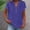 Purple, variant on Ussuma Linen Solid Color with Button V-Neck Short Sleeve Summer Tops Summer Fashion Dark-Colored Top for Women Dressy Casual Elegant and Intellectual Dressy Casual Club, Date Night & Vacation S Red