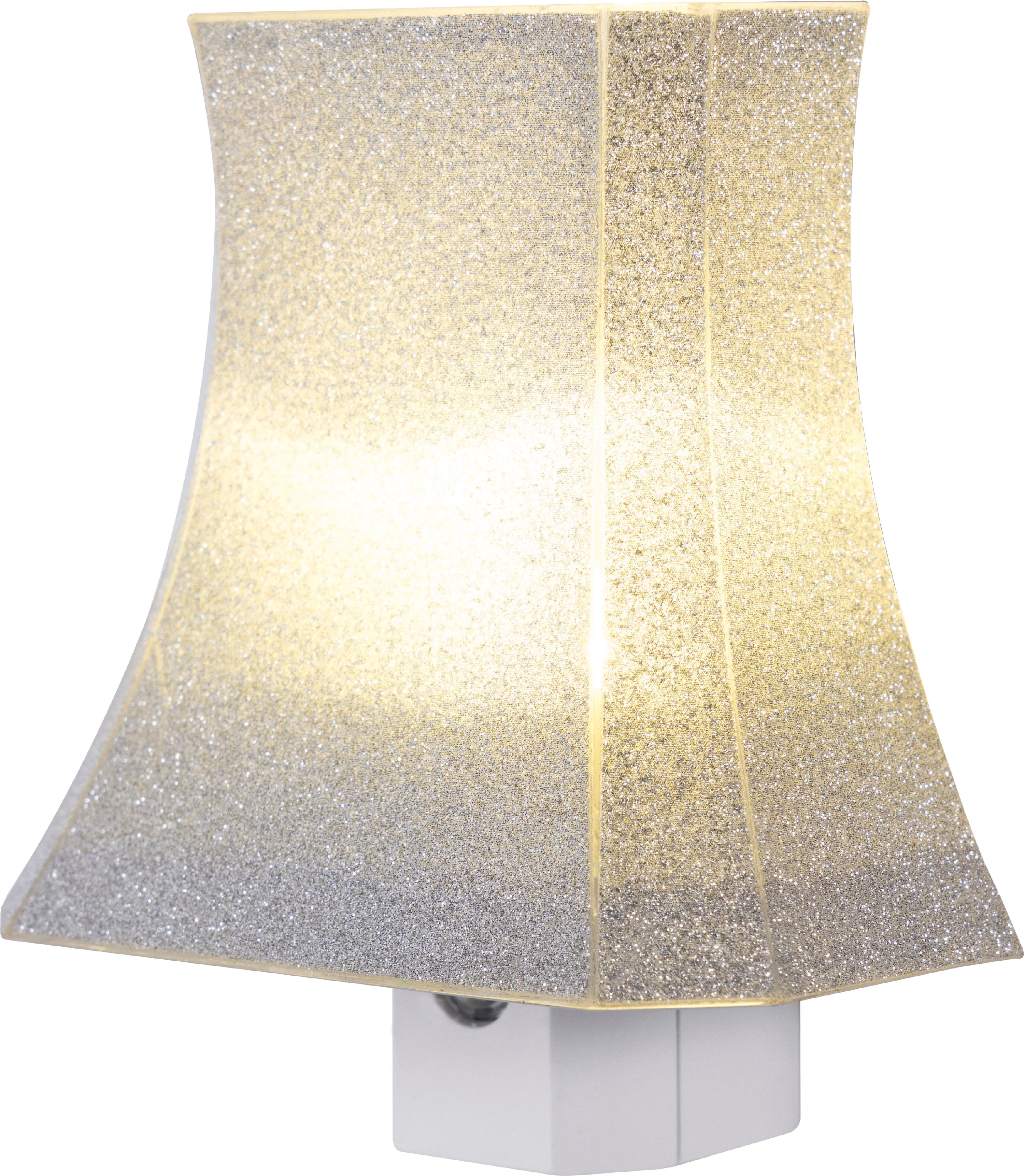 Ge Glitter Shade Led Night Light Plug In Dusk To Dawn Silver 11559 Walmart Com Walmart Com