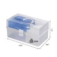 thumbnail image 3 of livinbox 9PCS Handle Portable Project Storage Container Case with Two Trays,14.6" x 8.8" x 7.4",10L,TB-503 - Blue, 3 of 8