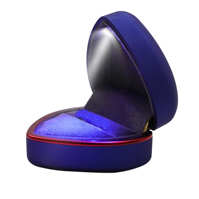FcBaudy Jewelry Boxes for Women, Jewelry Boxes & Organizers Heart Shaped Ring Protection Box LED Light Box Ring Box For Lover Ring storage