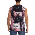 thumbnail image 4 of Haiem Men's Cute Kittens Group Portrait Print Tank Tops Summer Sleeveless Cut Off Workout T-Shirts Fitness Vest Athletic Undershirts-X-Large, 4 of 8