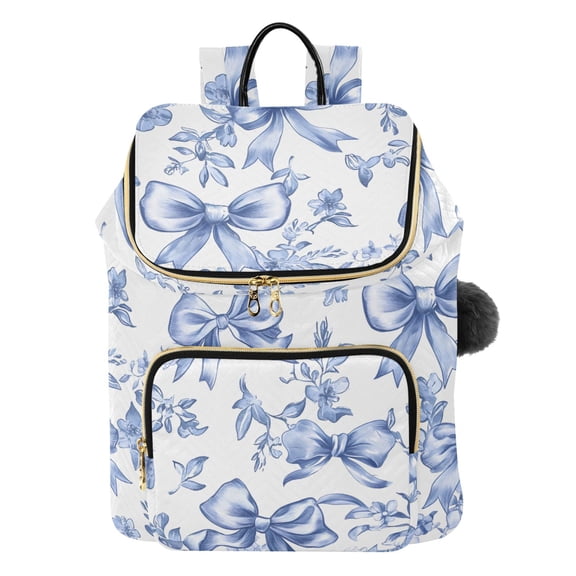 ALAZA Vintage Bows Blue Travel Backpack Laptop Bag Large Capacity Daypack