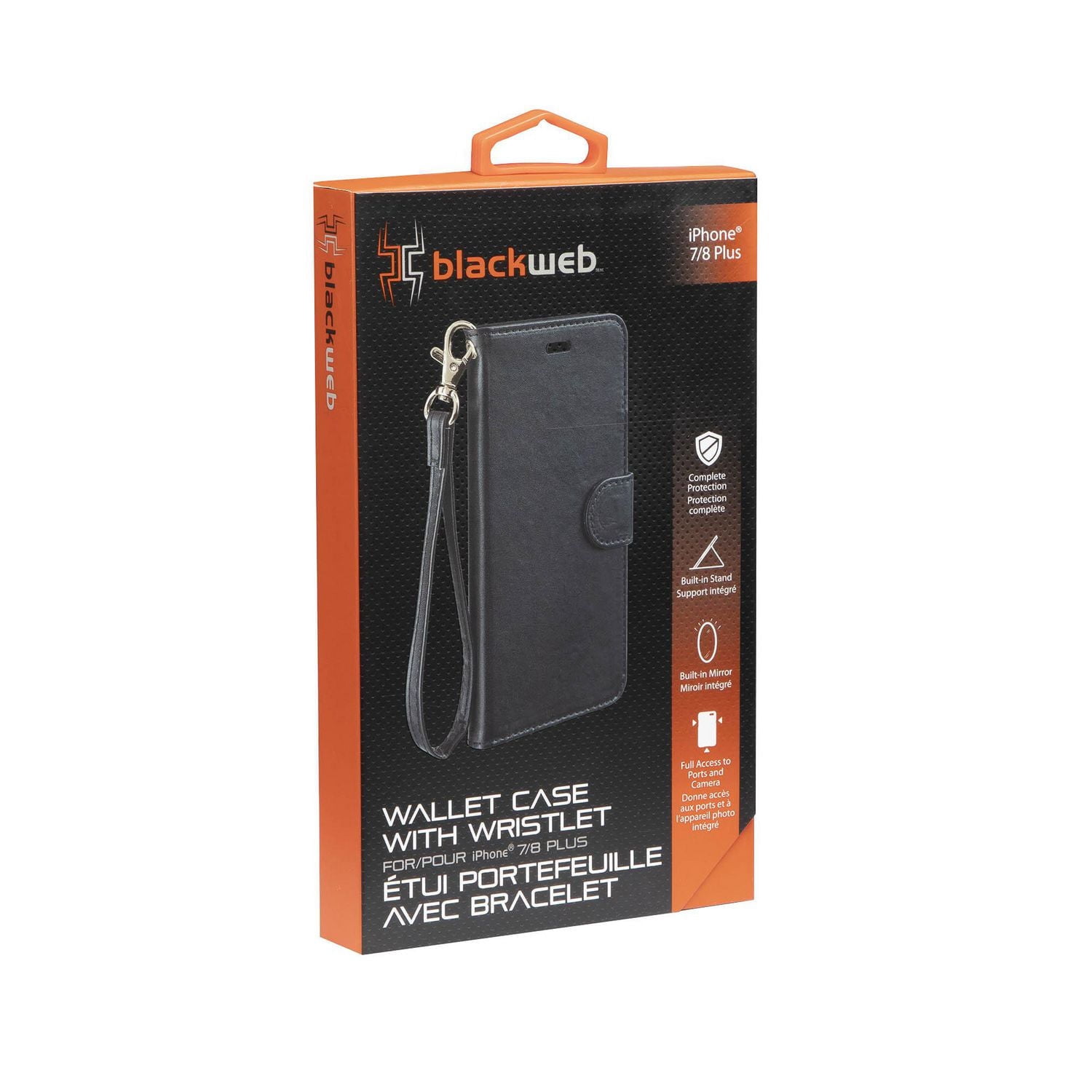 blackweb Etui Portefeuille avec Bracelet pour iPhone 7/8 Plus