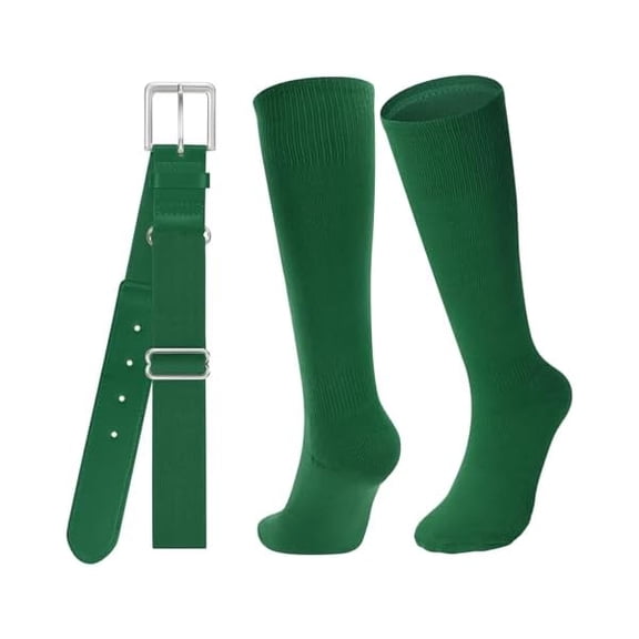 EryueerBaseball Socks and Belt for Youth Adult Softball Socks Combo Elastic Waist Belt for Men Kids Boys Girls Women