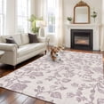 thumbnail image 3 of Farmhouse Flower Large Area Rugs for Bedroom Living Room, Soft Non Slip Carpet Bedside Rug, Botanical Vintage Purple Leaf Plant Rectangular Floor Cover Kitchen Accent Rug 8'x10' for Office, 3 of 9