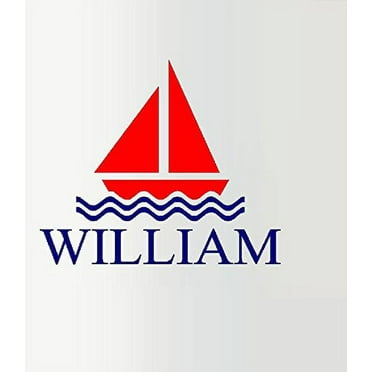 Decal ~ Boat (CUSTOM NAME) ~ Wall Decal 13" x 15"