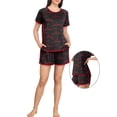 thumbnail image 3 of MINTREUS Pajama Set for Women 2 Piece Lounge Set Short Sleeve Tops and Shorts Soft Sleepwear with Pockets S-2X, 3 of 6