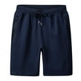 thumbnail image 2 of LYMAYTER Men Sweat Shorts Casual Solid Color Knit Breathable for Athletic Shorts with Zipper Pockets M-5XL, 2 of 8