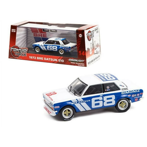 1972 Datsun 510, Peter Gregg #68 - Greenlight 86346 - 1/43 scale Diecast Model Toy Car