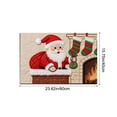 thumbnail image 3 of Christmas Doormat 60x40cm Knitted Soft Santa Claus Kitchen Rug Winter Entryway Low Pile Rugs for Entrance Kitchen Bedroom Decorations (E), 3 of 6