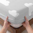 thumbnail image 3 of King Size Fitted Sheet Set - Clouds Sky 3 Piece Bedding Sets 16" Deep Pocket Fitted Sheet with 2 Pillowcases, Cartoon Grey White Cloud Modern Minimalist Brushed Microfiber Hotel Luxury Bed Sheets, 3 of 9