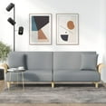thumbnail image 1 of vidaXL Sofa Bed with Armrests Light Grey Fabric, 1 of 5