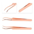 thumbnail image 3 of Pinzas para pestañas redondeadas únicas de 1 pieza para baño en tono dorado rosa de acero inoxidable, 3 of 5
