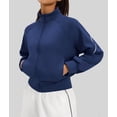 thumbnail image 6 of Female Fleece Full Zip Up Jacket Fragrant Whale Blue M, 6 of 10