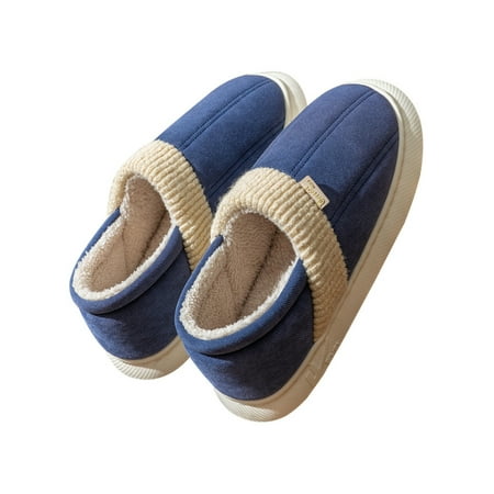 

Woobling Unisex Slip-on Comfort Shoes Wide Width Cotton Cloth Anti-Slip EVA Soft Sole Indoor Outdoor Slippers